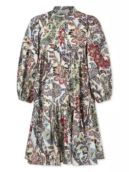 ETRO KIDS платье с длинными рукавами и цветочным принтом, белый