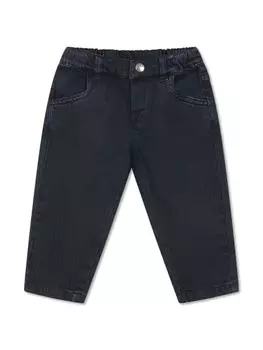 ETRO KIDS полосатые джинсы прямого кроя, синий