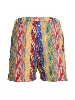 ETRO KIDS полосатые шорты для плавания с принтом пейсли, красный