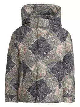 ETRO KIDS пуховик с принтом пейсли, синий