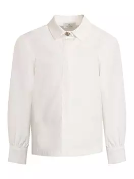 ETRO KIDS рубашка со складками, белый