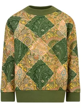 ETRO KIDS толстовка с принтом пейсли, зеленый