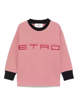 ETRO KIDS толстовка с вышитым логотипом, розовый