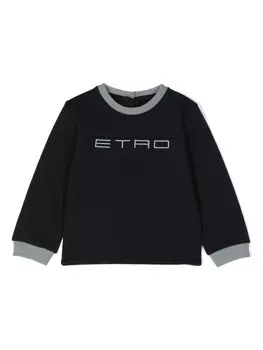 ETRO KIDS толстовка с вышитым логотипом, синий