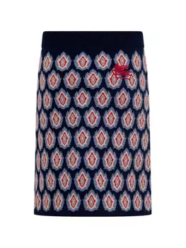 ETRO KIDS трикотажная юбка прямого кроя, синий