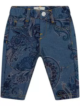 ETRO KIDS жаккардовые прямые джинсы, синий