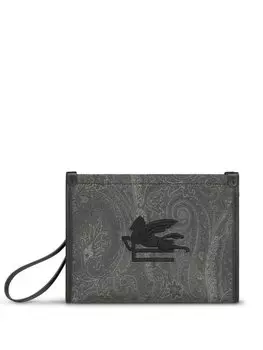 ETRO клатч Essential с принтом пейсли, черный