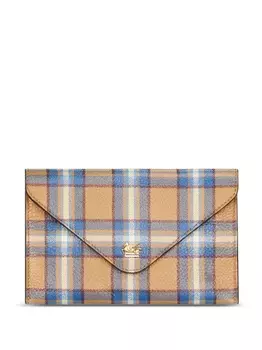 ETRO клатч с логотипом Pegaso, коричневый