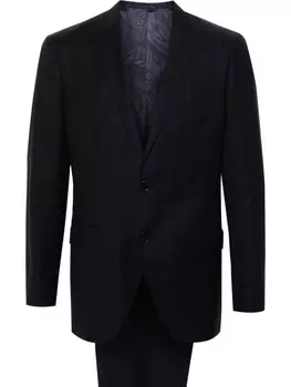 ETRO клетчатый костюм с однобортным пиджаком, синий