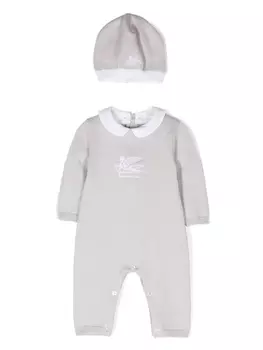 Etro комплект для новорожденного с декором Pegaso, серый