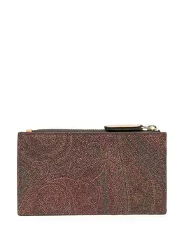ETRO кошелек на молнии с принтом пейсли, коричневый