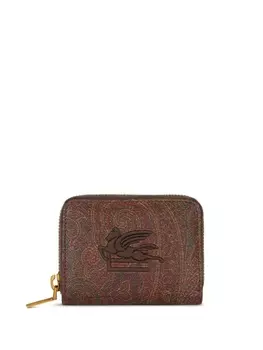 ETRO кошелек Pegaso на молнии, коричневый