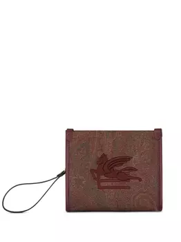 ETRO косметичка с вышитым логотипом и принтом пейсли, красный