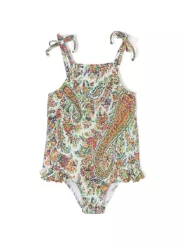 Etro купальник с цветочным принтом, белый