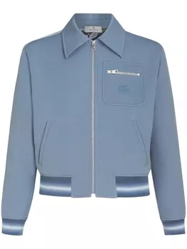 ETRO куртка на молнии с вышивкой Pegaso, синий