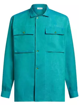 ETRO льняная рубашка, синий