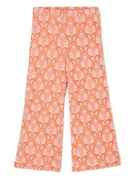 Etro махровые брюки с узором, оранжевый