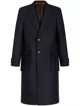 ETRO однобортное пальто с карманами карго, черный