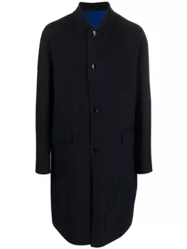 ETRO однобортное пальто с логотипом, черный