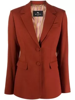 ETRO однобортный блейзер с заостренными лацканами, оранжевый