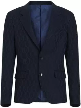 ETRO однобортный пиджак с узором пейсли, синий