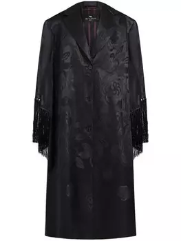 ETRO пальто с бахромой, черный