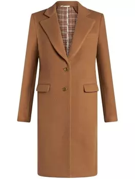 ETRO пальто с логотипом, коричневый