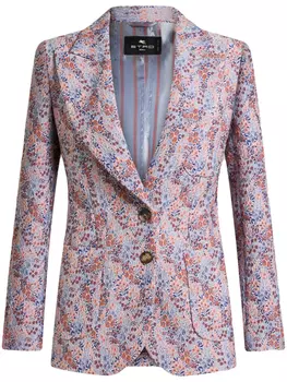 ETRO пиджак с цветочным узором, розовый