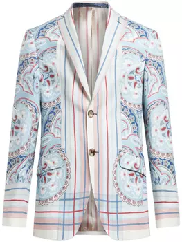 ETRO пиджак с принтом пейсли, синий