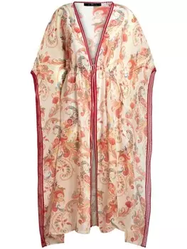 ETRO платье-кафтан с узором пейсли, белый