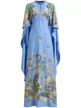 ETRO платье-кейп, синий