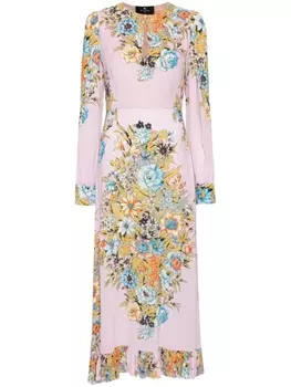 ETRO платье макси с цветочным принтом, розовый