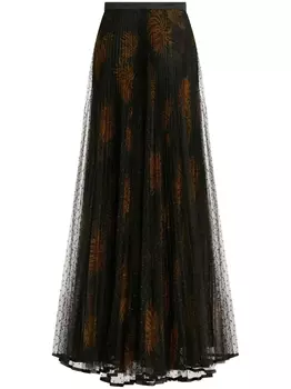 ETRO платье макси с принтом Dahlia, черный