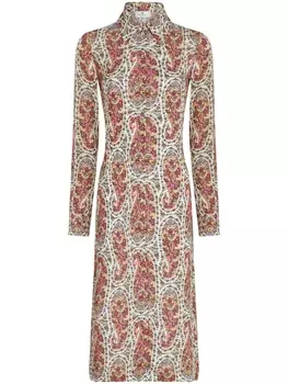 ETRO платье миди с цветочным принтом, белый