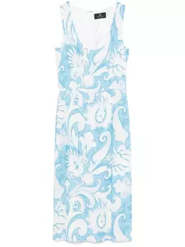 ETRO платье миди с принтом пейсли, белый