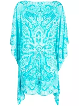 ETRO платье мини с принтом, синий
