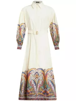 ETRO платье-рубашка с принтом пейсли, белый