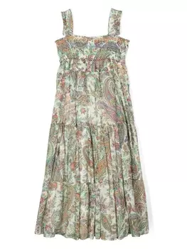 Etro платье с цветочным принтом, зеленый