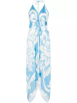 ETRO платье с графичным принтом, синий
