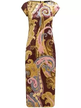 ETRO платье с принтом пейсли, красный