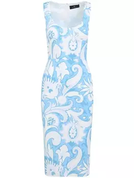 ETRO платье с принтом пейсли, синий