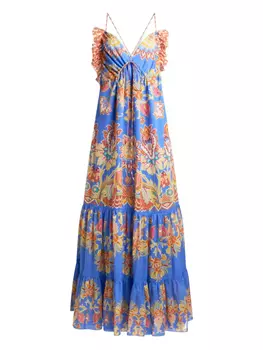 ETRO платье с принтом, синий