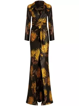 ETRO платье с запахом и принтом, черный