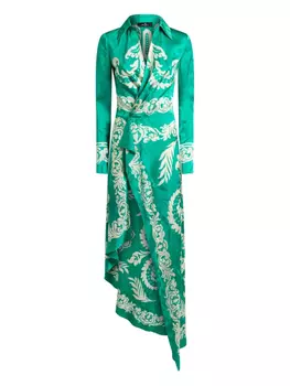 ETRO платье с запахом, зеленый