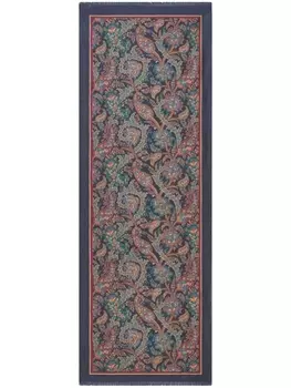 ETRO платок с цветочным принтом и бахромой, синий