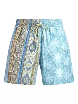 ETRO плавки-шорты с абстрактным узором, синий