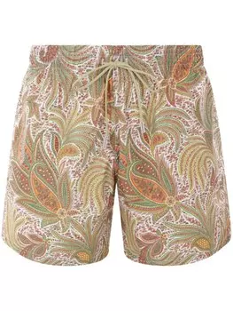 ETRO плавки-шорты с принтом пейсли, зеленый