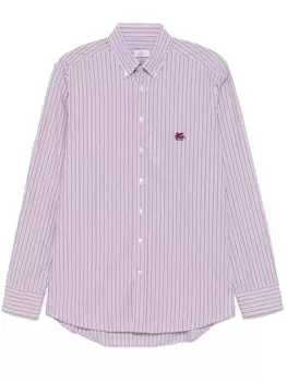 ETRO полосатая хлопковая рубашка, розовый
