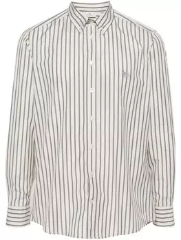 ETRO полосатая рубашка с логотипом Pegaso, нейтральный цвет