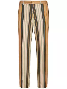 ETRO полосатые брюки прямого кроя, нейтральный